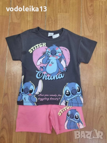 нов сив комплект със Стич за момиче