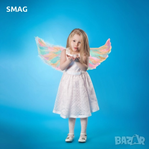 Хелоуин / Halloween цветни дъгови карнавални крила 80x40 см_1231160, снимка 2 - Други - 52129331