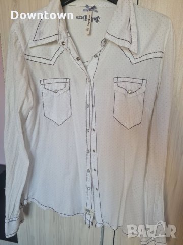  PEPE JEANS бяла дънкова спортна риза , снимка 3 - Ризи - 34377504