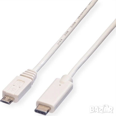 Roline Cable USB-C - USB Micro B, M/M 2m White
