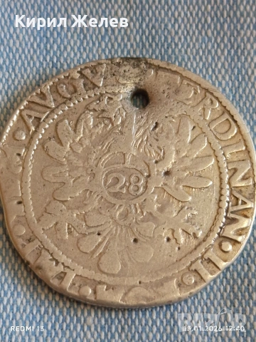 Сребърна монета 28 стювера ND (1624-1637) Емден уникат 52951