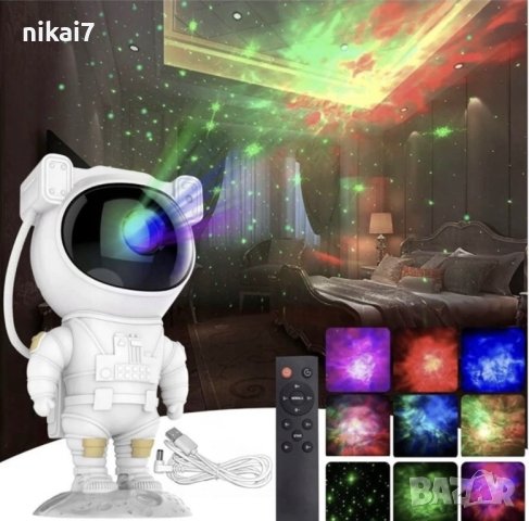 Детска нощна лампа звездно небе проектор Galaxy Star Project Астронавт, снимка 5 - Електрически играчки - 42730830