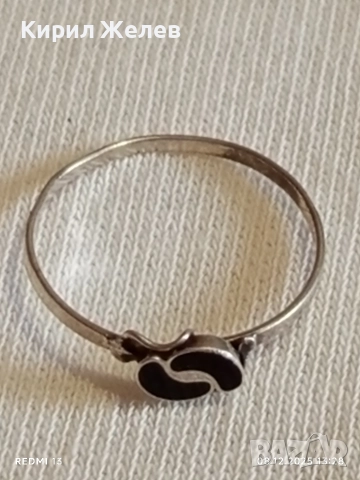 Елегантен нежен сребърен пръстен с черен емайл стил и класа 52376, снимка 5 - Пръстени - 52689337