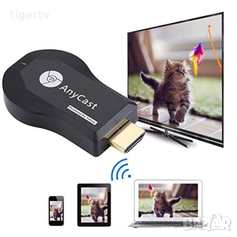 Мултимедиен плеър WiFi TV stick AnyCast M4 Plus dongle Безжично свързване на телефон, таблет с телев