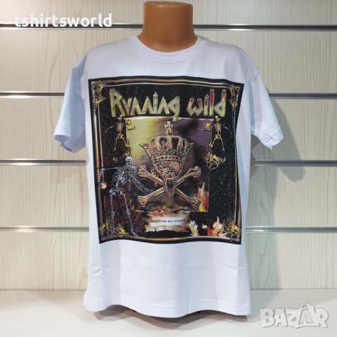 Нова детска тениска с дигитален печат на музикалната група Running wild - Rogues en Vogue, снимка 3 - Детски тениски и потници - 37177297