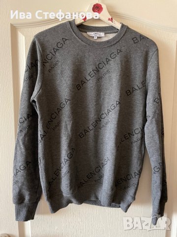 Нова спортна памучна памук сива блуза BALENCIAGA  Balenciaga  , снимка 4 - Блузи с дълъг ръкав и пуловери - 42780494