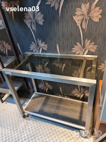  Маса комбинация от инокс и стъкло, снимка 2 - Маси - 39546162