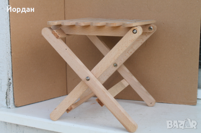 Детско сгъваемо дървено столче парен бук