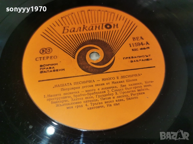 НАШАТА ПЕСНИЧКА-МНОГО Е ЛЕСНИЧКА 2812251255, снимка 14 - Грамофонни плочи - 52918882