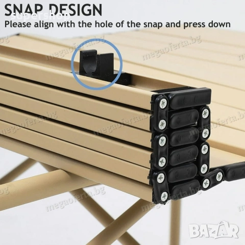 Сгъваема маса в сак за барбекю, тераса, къмпинг 120х55х50см , снимка 8 - Градински мебели, декорация  - 54168871