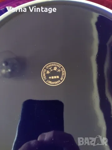 Голяма позлатена колекционерска порцеланова чиния Ф 29,8 см. FINEST CHINESE PORCELAIN, снимка 8 - Колекции - 49901008