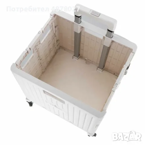 Сгъваема пазарска количка 45L с капак, 4 колела и регулируема дръжка – до 25 кг