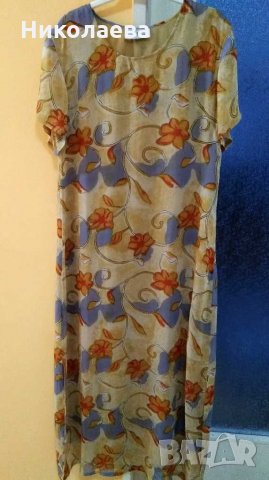 Дълга свободна рокля на цветя,L, снимка 1