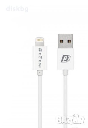 Нов кабел iPhone 5/6/7... DeTech, 1 метър, снимка 1 - USB кабели - 29550174