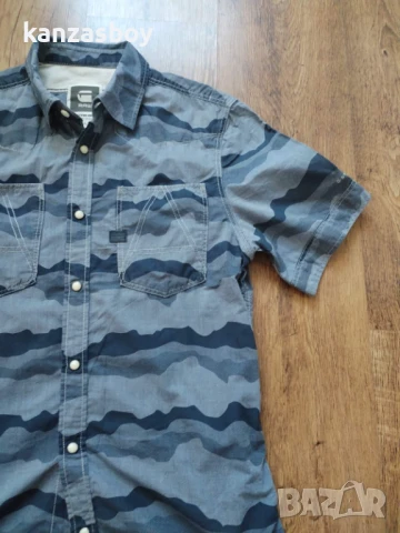 g-star a crotch yoshem work shirt s/s - страхотна мъжка риза КАТО НОВА М, снимка 6 - Ризи - 51340129