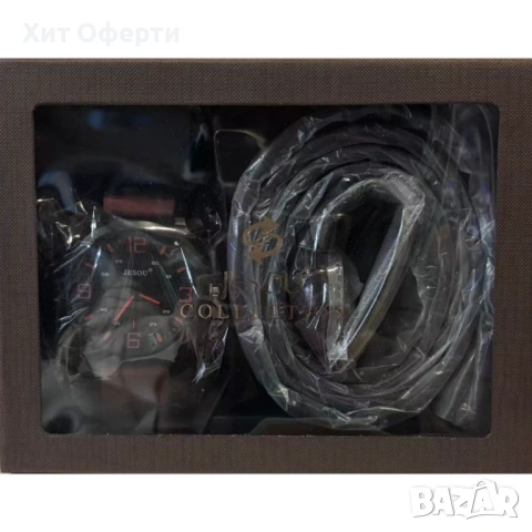 Стилен мъжки комплект - Часовник и колан, снимка 4 - Подаръци за мъже - 53221348