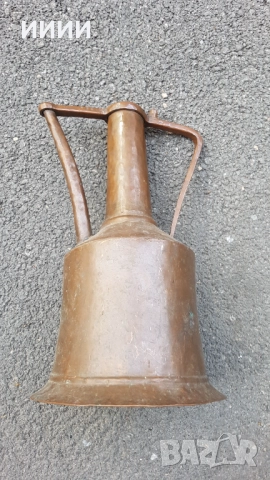 Османски бакърен  ибрик чайник с печати, снимка 2 - Антикварни и старинни предмети - 52775631