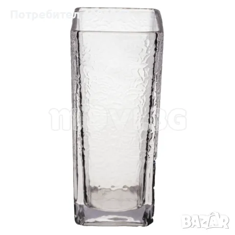 квадратна стъклена ваза от Италия