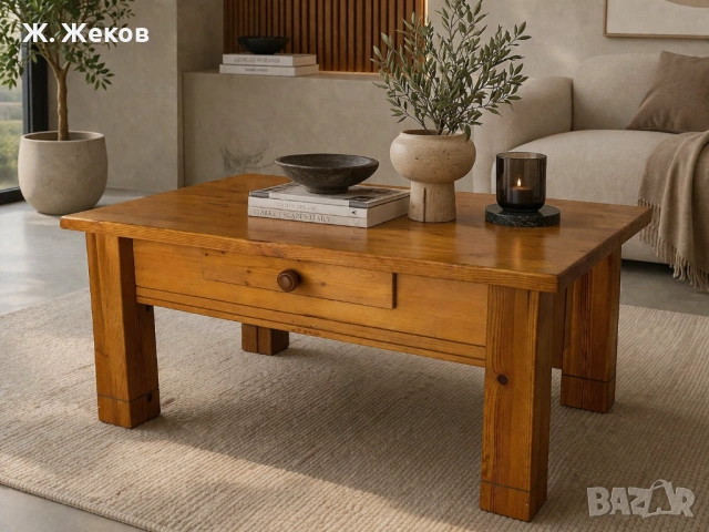 Стилна холна маса от масивно дърво