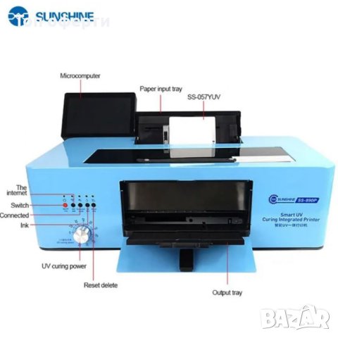 SUNSHINE SS-890P Smart UV многофункционален мастиленоструен принтер, оборудван с 8 инча сензорен ком, снимка 9 - Резервни части за телефони - 44465794