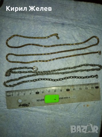 ДВЕ СТАРИ СТОМАНЕНИ СИНДЖИРЧЕТА ВЕРИЖКИ ЛАНЧЕТА ВИНТИДЖ ПЛЕТКА 30798, снимка 2 - Колиета, медальони, синджири - 42089287