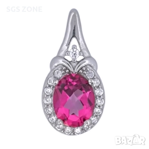 обеци с естествен розов топаз, снимка 5 - Обеци - 51987313