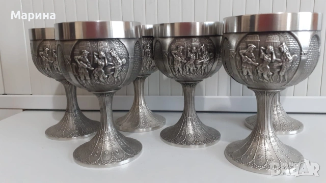 Чаши за вино от калай, 150 мл. Antik*Vintage#120