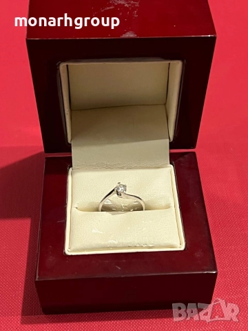 Златен пръстен /бяло злато/, снимка 2 - Пръстени - 52960199