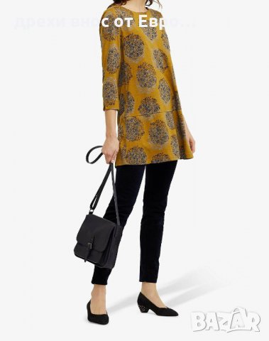 WHITE STUFF Размер XL туника цвят горчица с 3/4 ръкав, снимка 3 - Туники - 34238920