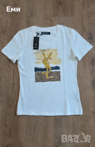 Дамски тениски Guess,Tommy Hilfiger,Elisabetta Franchi,Liu Jo,YSL, Calvin Klein , снимка 13 - Тениски - 49104366