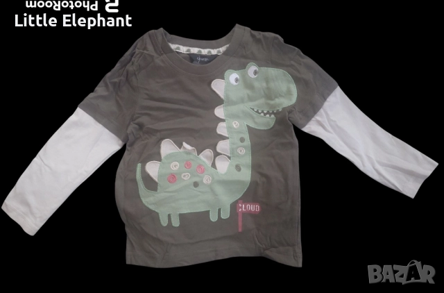 Блузка с дълъг ръкав за момченце на 2-3 години,динозавър,колекция"Animals",Англия/нова