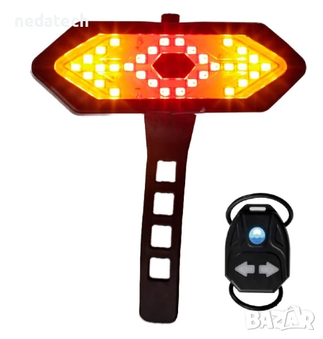 Велосипедна светлина  с 5 функции и безжичен контролер, 9,5 см., снимка 2 - Аксесоари за велосипеди - 50934465