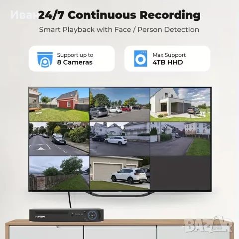 Комплект 4K за видеонаблюдение 8MP камери NVR, снимка 7 - Комплекти за видеонаблюдение - 55889142