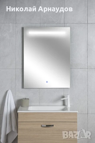 LED огледало за баня с тъчскрийн, 60x80 см