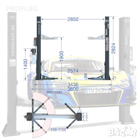 Подемник 4,2t PROFI GREY TWIN BUSCH GmbH GERMANY. ЛИЗИНГ, снимка 4 - Подемници - 44197065