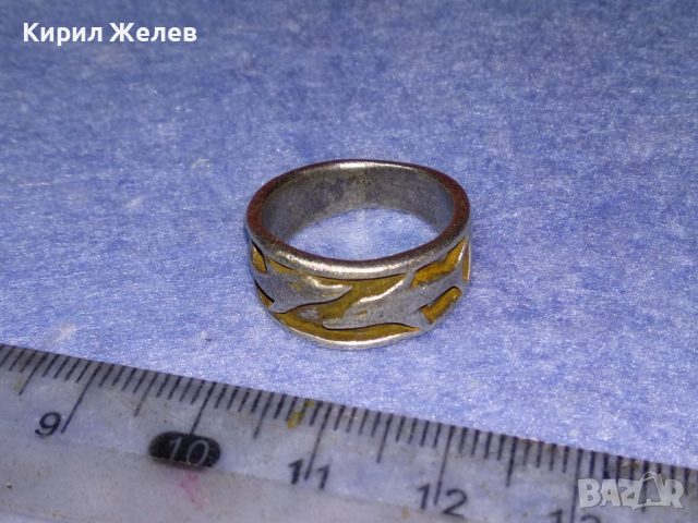 СТАР ВИНТИДЖ СРЕБЪРЕН ПРЪСТЕН Тип ХАЛКА СРЕБРО 925 с ДВЕ ДЕЛФИНЧЕТА 43780, снимка 13 - Пръстени - 44661696