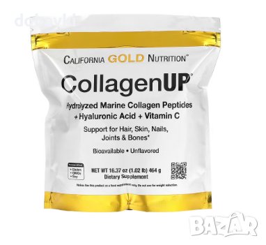 Рибен колаген - California Gold Nutrition, Marine Hydrolyzed Collagen + Hyaluronic Acid + Vitamin C 