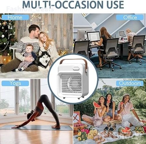 Нов USB акумулаторен вентилатор за охлаждане с режими на мъгла 3 скорости на вятъра, снимка 6 - Вентилатори - 42185657