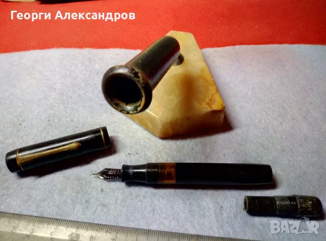 Стара ПИСАЛКА СВОБОДА и СТАРИНЕН ПОСТАМЕНТ ПРЕСПАПИЕ от ЕГИПЕТСКИ АЛАБАСТЪР / ОНИКСОВ МРАМОР и ДЪРВО, снимка 6 - Антикварни и старинни предмети - 48724890