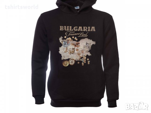 Нов мъжки суичър с трансферен печат TREASURE LAND (Земя на съкровища) България, снимка 9 - Суичъри - 31911859