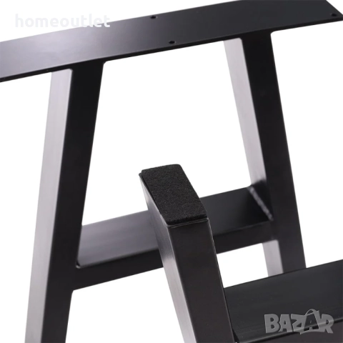 ПРОМОЦИЯ Крака за мебели от стомана с прахово покритие в черно (к-кт от 2 бр.) 71х69см PM0397, снимка 2 - Маси - 52040294