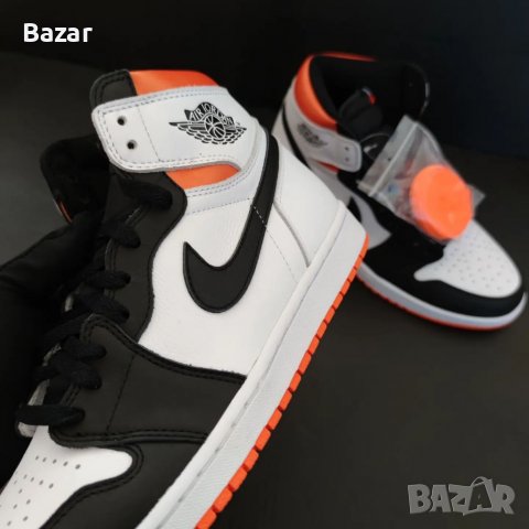 Nike Air Jordan 1 High Electro Orange Размер 42 Номер Нови Оригинални Обувки Кецове Мъжки Дамски Бял, снимка 6 - Кецове - 38584748