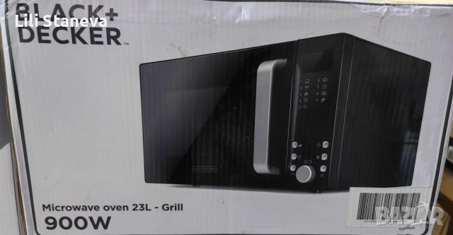 Микровълнова с грил Black+Decker – 23L, 900W, 9 автоматични програми, 5 нива на мощност., снимка 4 - Микровълнови - 51502029