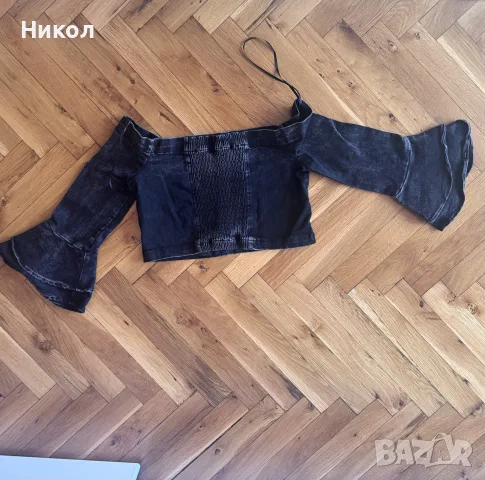Къс топ ZARA от деним