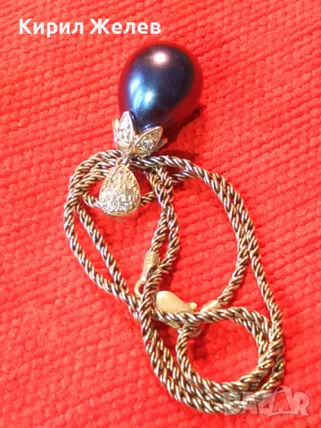 МАРКОВО ПЕРЛЕНО СРЕБЪРНО КОЛИЕ СРЕБРО 925 с ОГРОМНА НАТУРАЛНА ЧЕРНА ПЕРЛА БИСЕР и ЦИРКОНИ 25989, снимка 11 - Колиета, медальони, синджири - 49247395