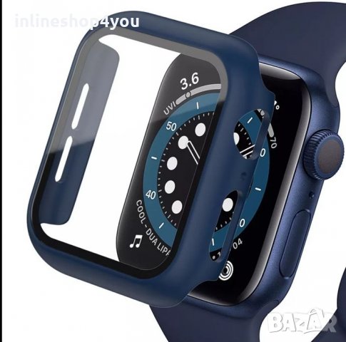 Матов Кейс + Стъклен Протектор за Apple Watch 6 SE 5 4 40mm 44mm 3D 5D, снимка 4 - Аксесоари за Apple - 35090453