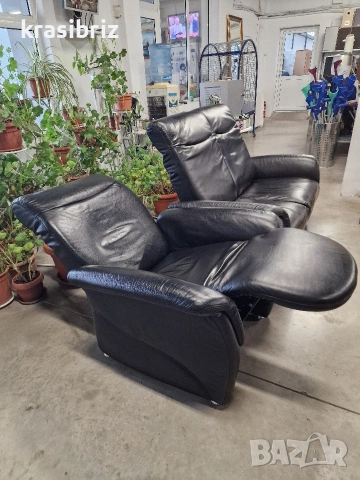 К-т Релаксиращ Диван+Фотьойл Естествена кожа-внос от Германия!, снимка 6 - Дивани и мека мебел - 53944816