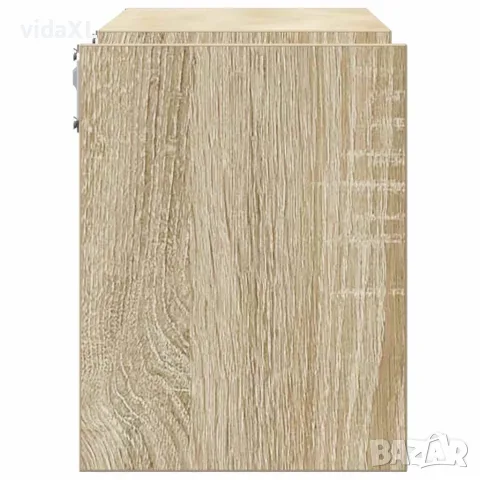 vidaXL Стенни рафтове, 2 бр, дъб сонома, 100x15x20 см, инженерно дърво, снимка 6 - Ракли - 56147786