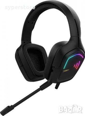 Слушалки с микрофон Геймърски Gamdias HEBE E2 Черни с RGB подсветка Gaming Headset