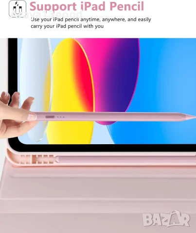 Калъф с безжична клавиатура за iPad Air 11" и iPad Air 10.9" – 7-цветна RGB подсветка, розов, снимка 2 - Калъфи, кейсове - 55817038